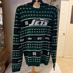 Forever Collectibles NFL Men’s New York Jets Hanukkah Ugly Crew Neck